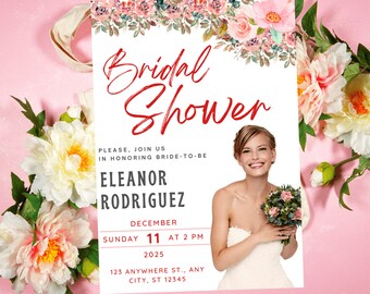Boho bridal shower invitation, Bohemian Bridal shower Invitation, Earthy Bridal shower Invitation, Pampas Bridal shower invitation #Tony
