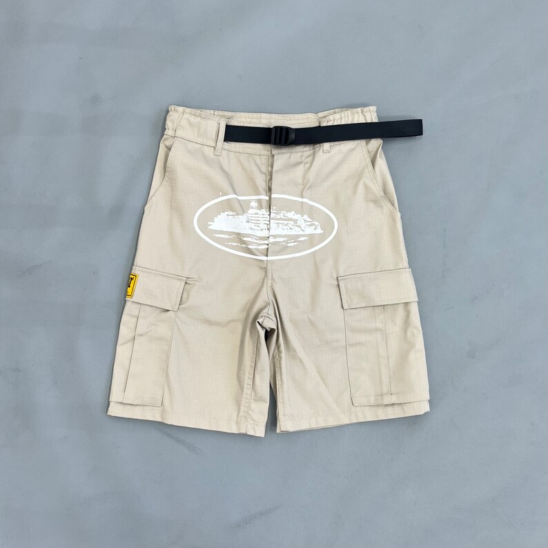 Corteiz Beige Guerillaz Cargo Shorts Etsy
