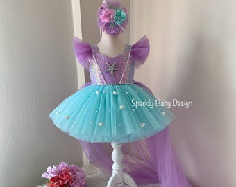 Handmade Mermaid Dress: Ariel Inspired Costume with Removable Tail