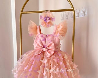Fairy Dress/miniature Pink Butterfly Doll House Dress/fairy House Dcor/ fairy Gifts/miniatures - Etsy