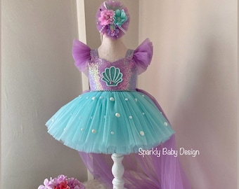 Handmade Sequin Mermaid Dress: Ariel Inspired Costume with Removable Tail