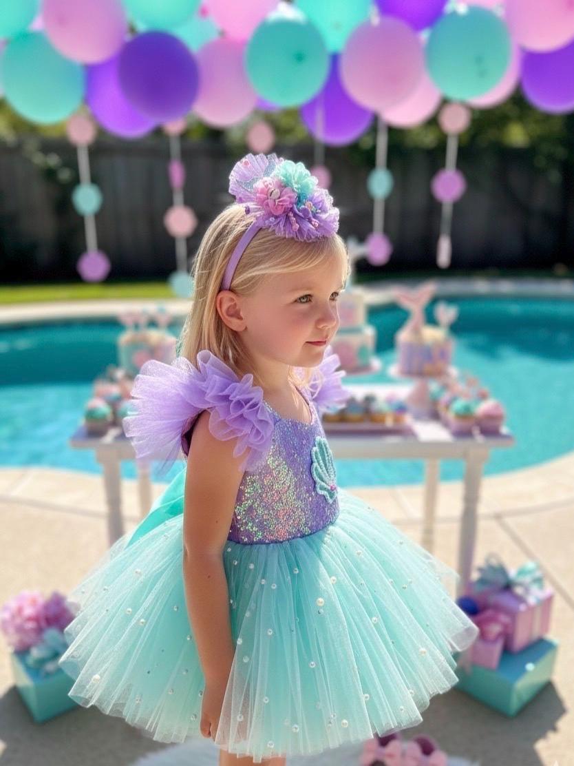 under the sea birthday dress Under The Sea Theme Birthday Tutu Outfit, Under The Sea Dress, Ocean Theme Dress 18 Months / Tutu-Shirt-Hairbow main image 0