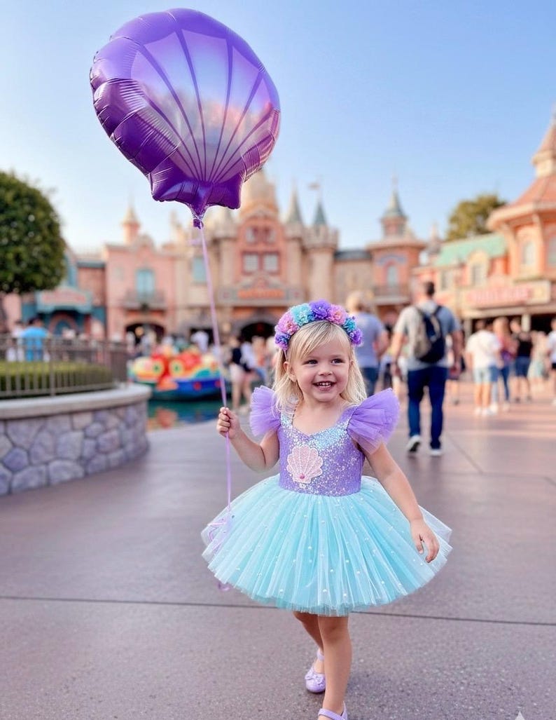 Mermaid Tutu Birthday Dress for Toddler Girl – Under the Sea Party Outfit – Smash Cake Baby Dress image 4