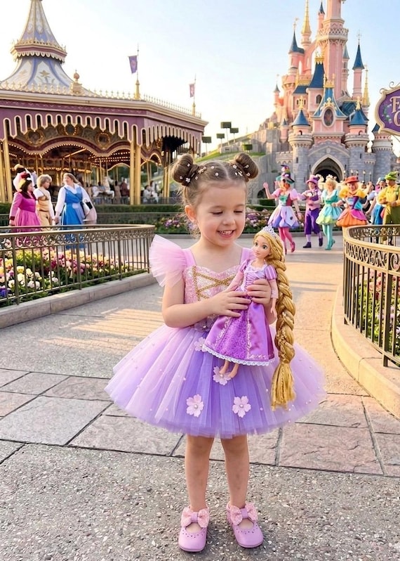 rapunzel birthday dress Rapunzel Dress for Toddler & Baby Girl – Handmade Princess Tutu Dress,  Birthday Costume
