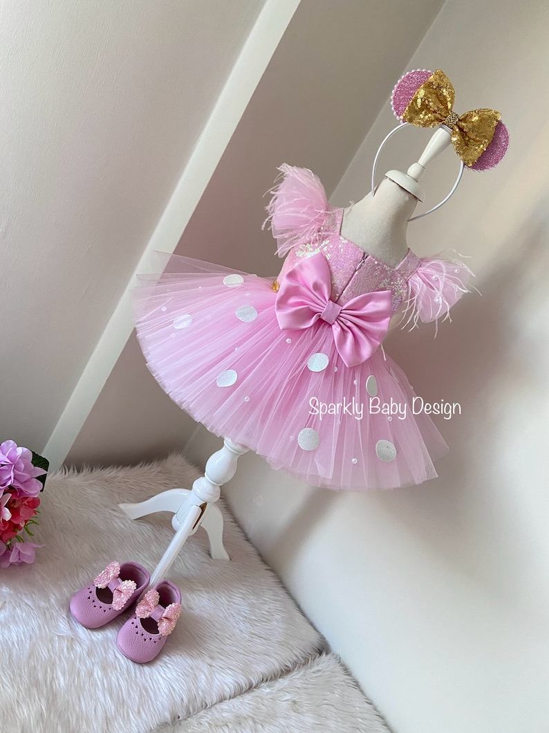 Minnie Mouse 1st Birthday Dress: Pink Sequin Baby Costume - Etsy
