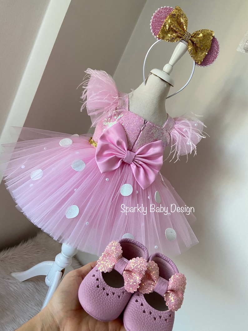 Minnie Mouse 1st Birthday Dress: Pink Sequin Baby Costume - Etsy