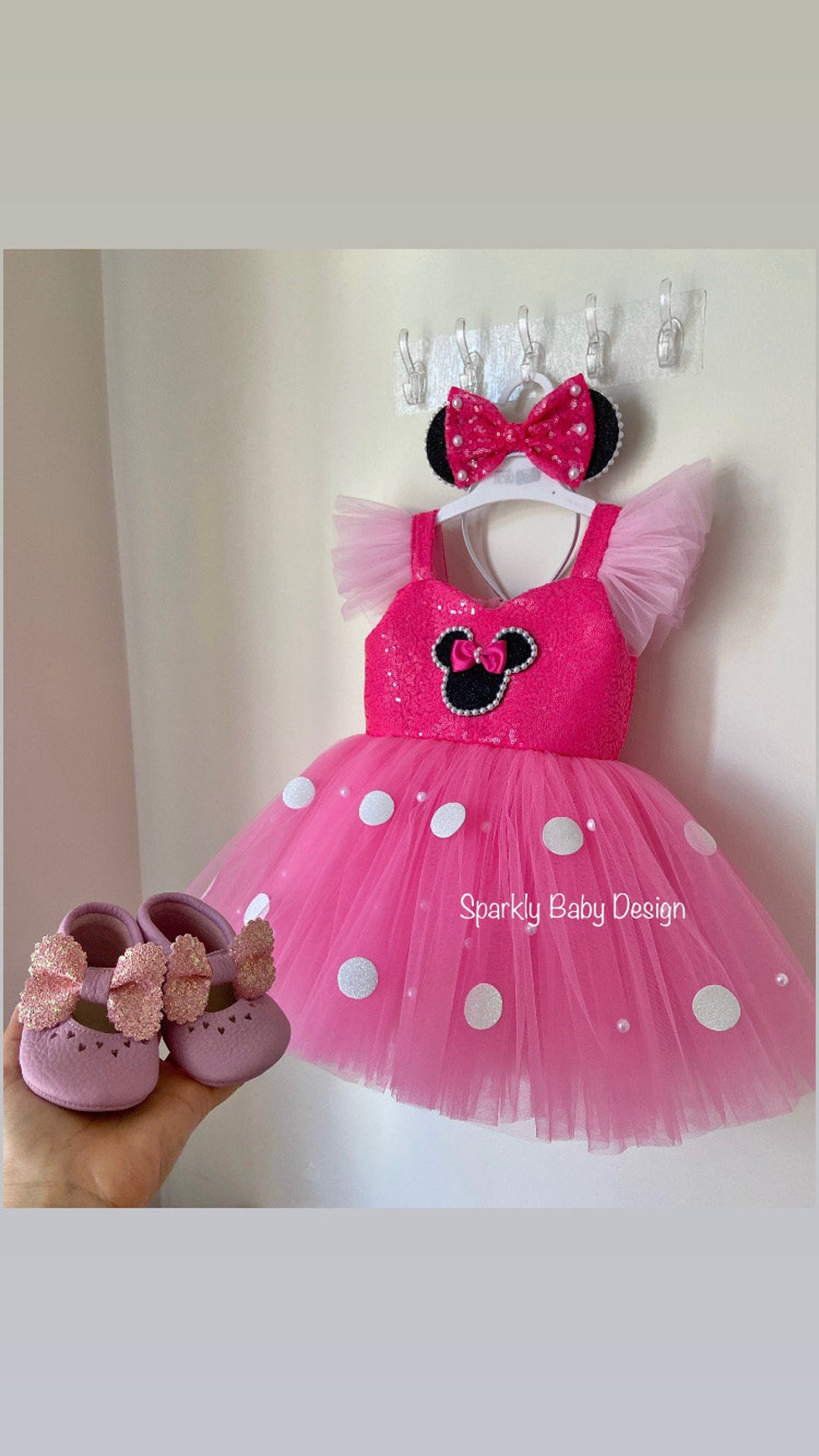 minnie mouse tutu dress for 1st birthday MINNIE MOUSE **With NAME** 1st first 1 Birthday Fuchsia Tutu dress Fast Shipping