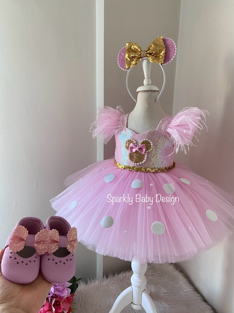 Minnie Mouse 1st Birthday Dress: Pink Sequin Baby Costume - Etsy