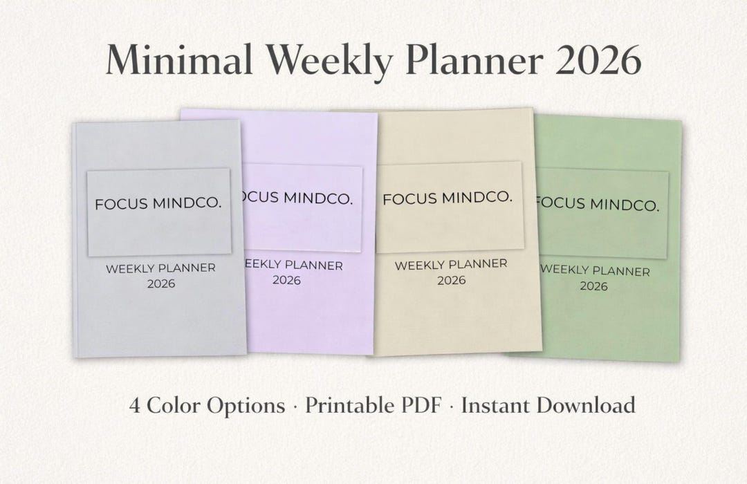 Weekly Planner Printable | Minimal Weekly Planner | Digital Download ...