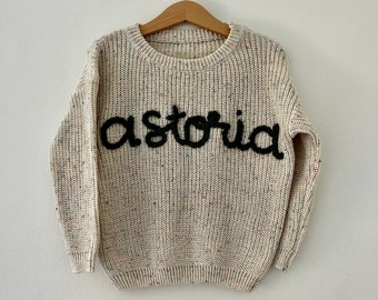 Custom Embroidered Baby Name Sweater