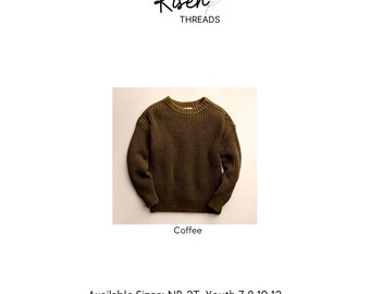 Embroidered Name Sweater in Coffee