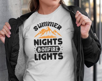 Summer Nights Bonfire Lights Camping Tee