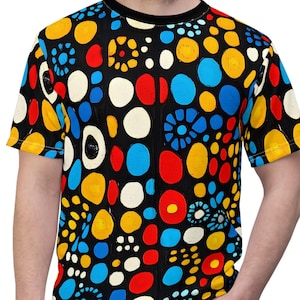 Colorful African Dot Pattern Unisex T-Shirt: Party Events Tee