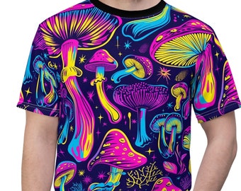 Psychedelisches Pilz T-Shirt im Vintage Hippie Style