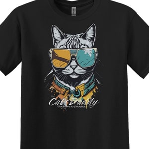 Cat Daddy T-Shirt, Cat Lovers Tee, Cool Cat in Sunglasses, Gift For Him, Gift For Cat Lover, Cat Shirt, Cool Cat Shirt, Colorful Tee