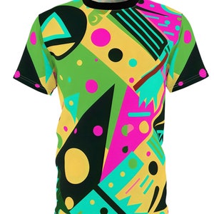 Retro 80s Abstract T-Shirt: Colorful Funky Pattern Tee