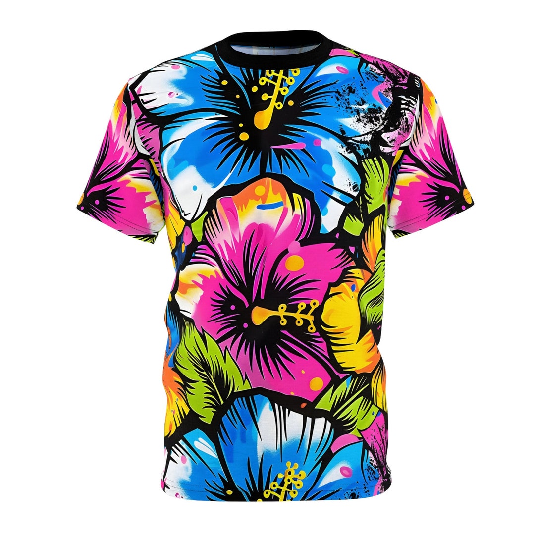 未使用に近い　XL　42　レオナール　Tシャツ　花柄　ハイビスカス　大判柄 未使用に近い XL 42 レオナール Tシャツ 花柄 ハイビスカス 大判柄