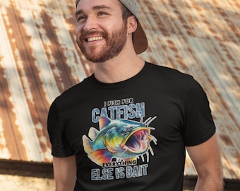 Catfish Lover Cotton Tee: Funny Fishing Humor Shirt
