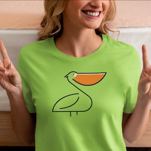 Cute Pelican Graphic Unisex Tee