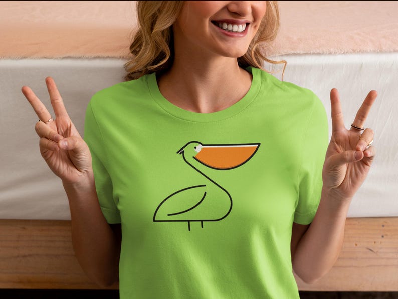 Cute Pelican Graphic Unisex Tee