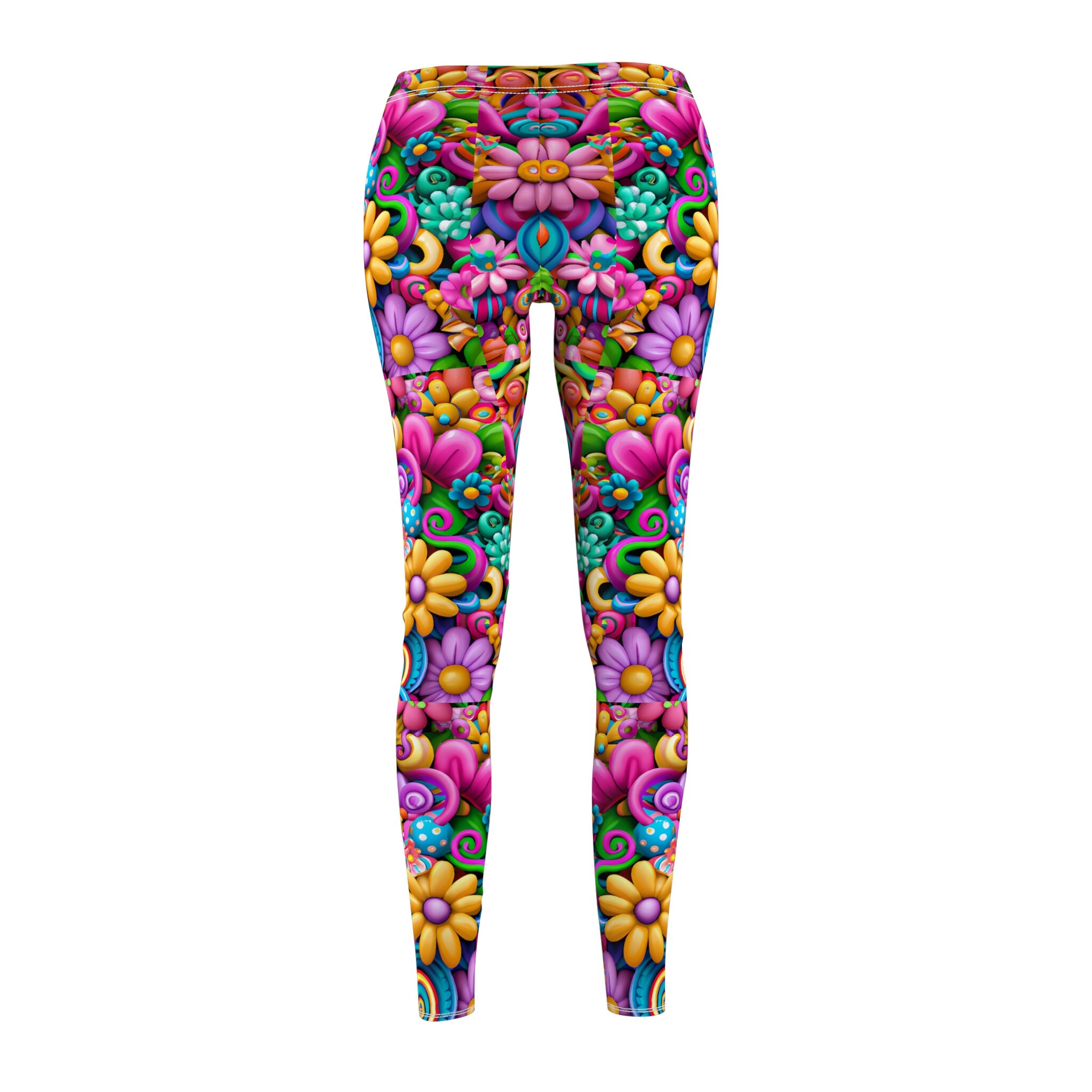 Super Colorful Flower Power Leggings | Floral Pattern Leggings ...