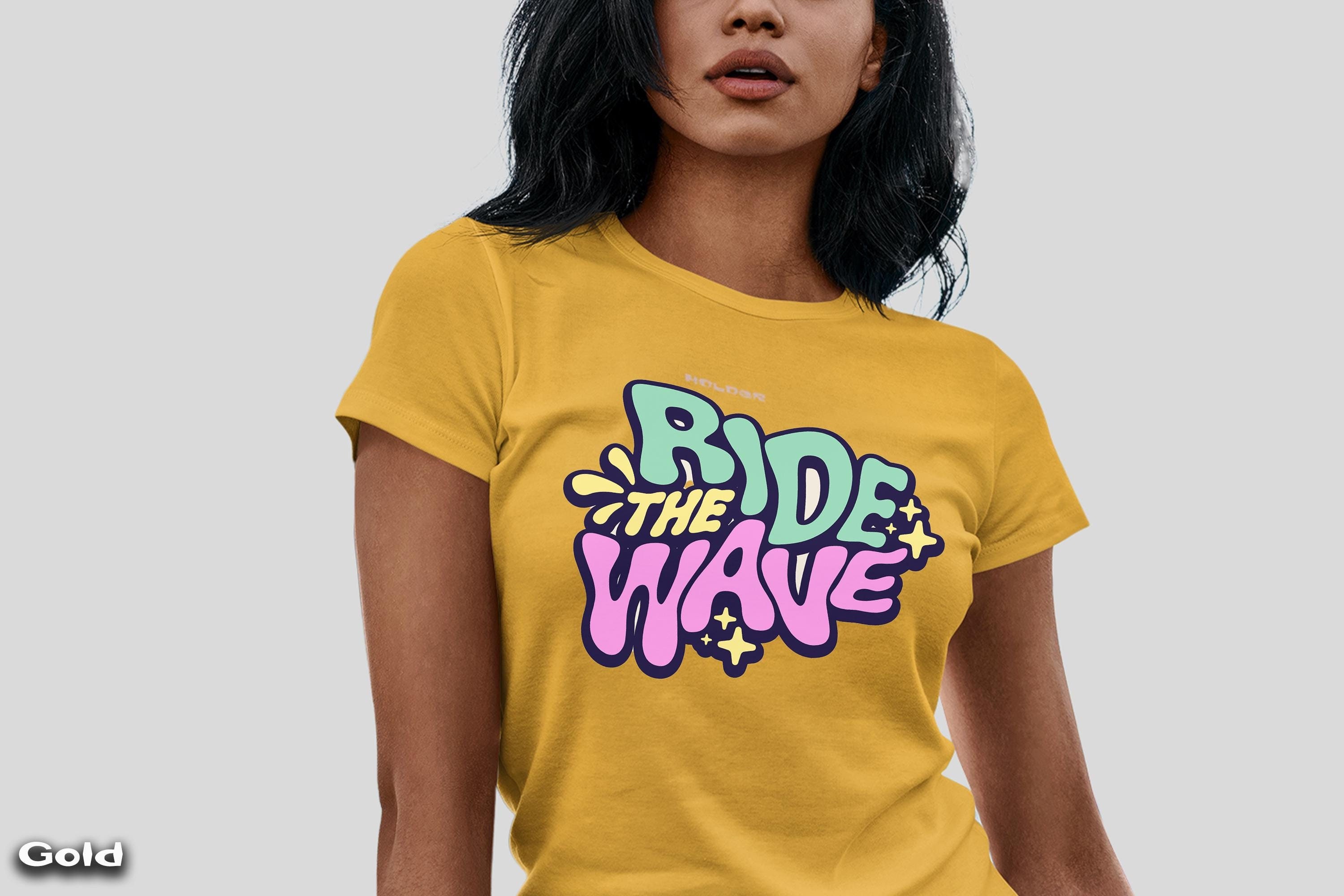 Ride the Wave Tee: Motivational Cotton Graphic T-shirt - Etsy
