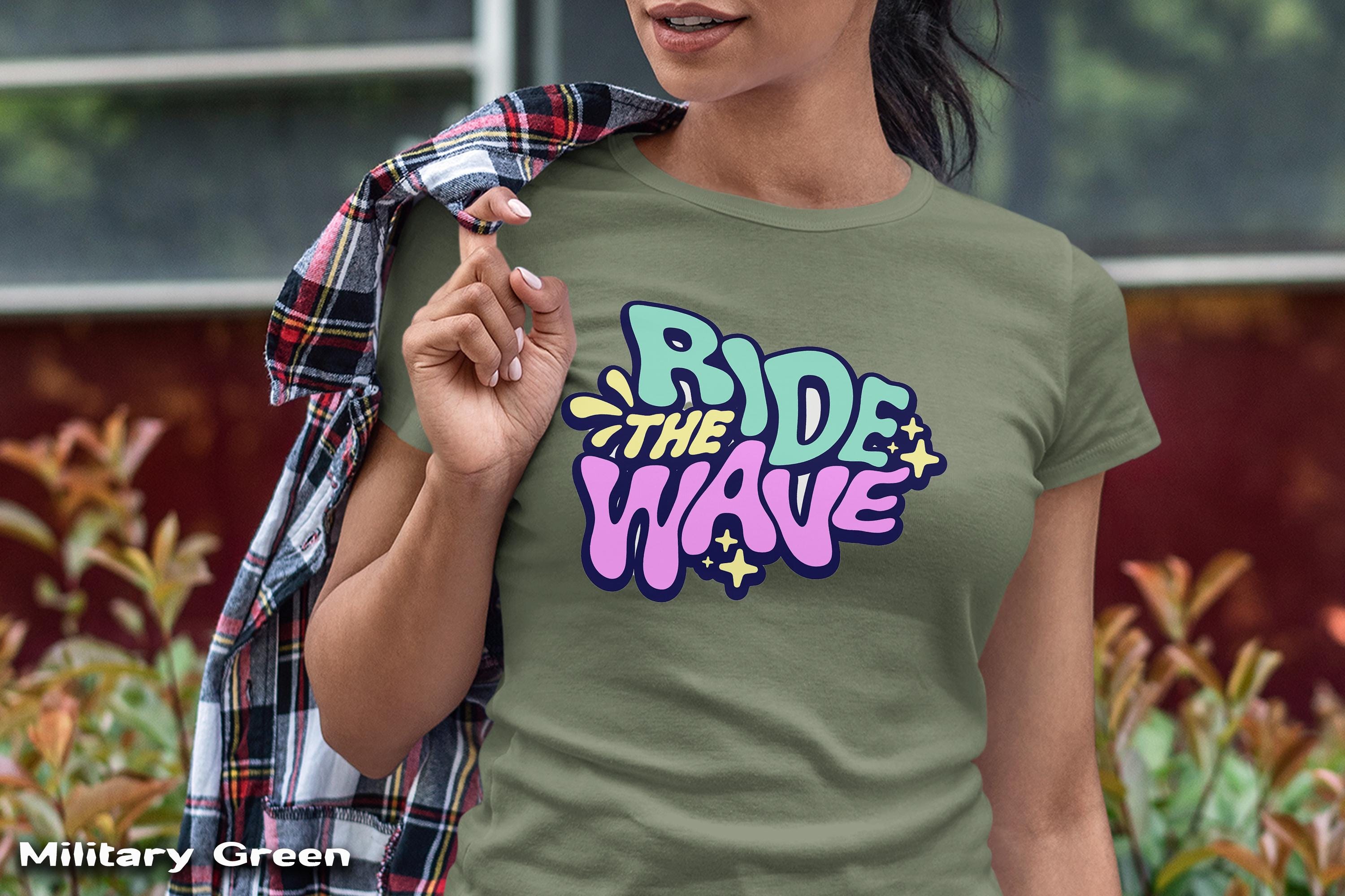Ride the Wave Tee: Motivational Cotton Graphic T-shirt - Etsy