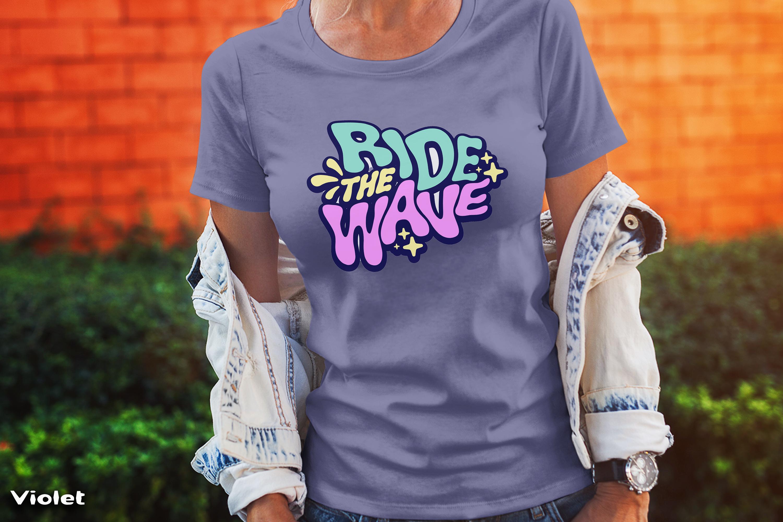 Ride the Wave Tee: Motivational Cotton Graphic T-shirt - Etsy