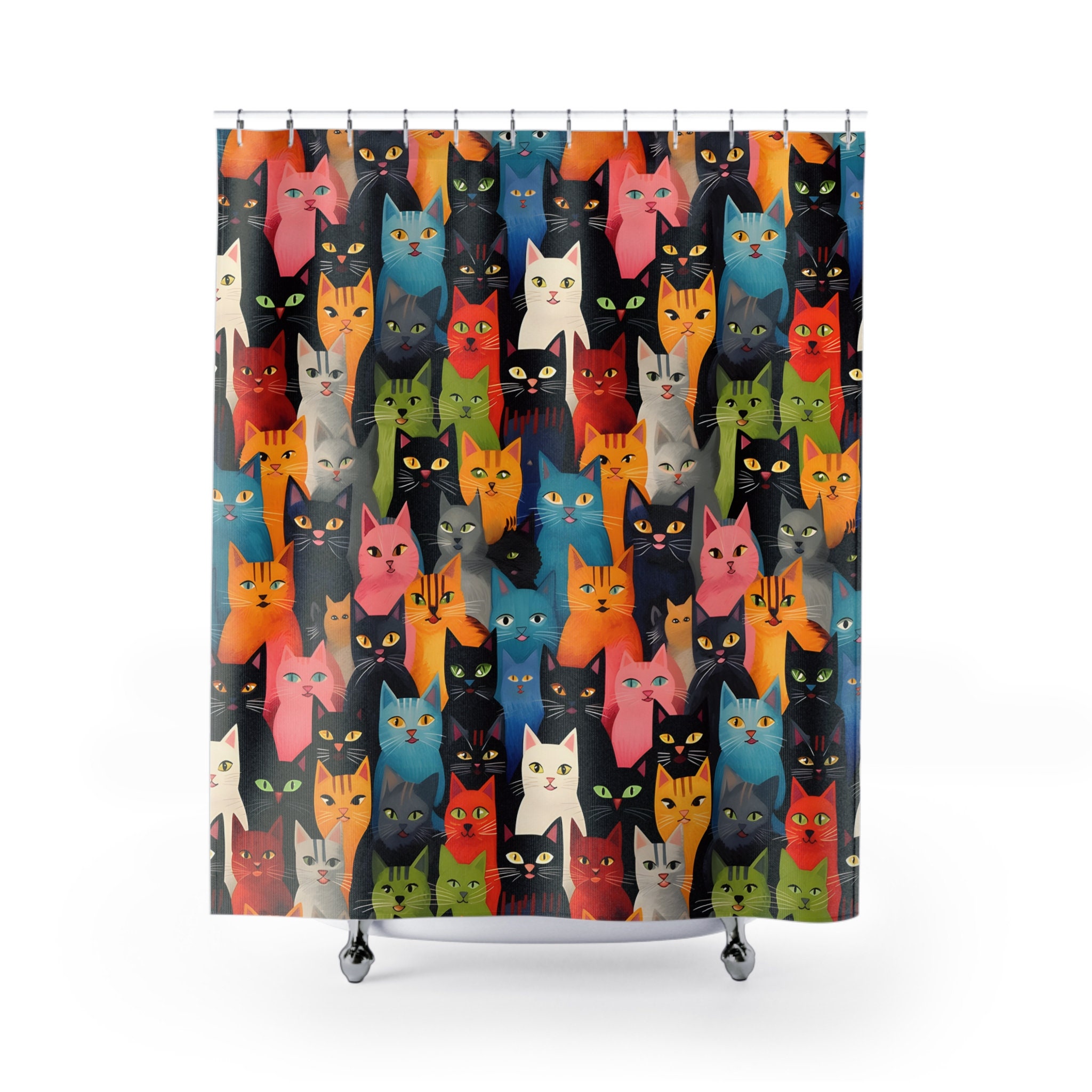 Cats and More Cats Shower Curtains, Cats Bathroom Decor, Cat Lovers