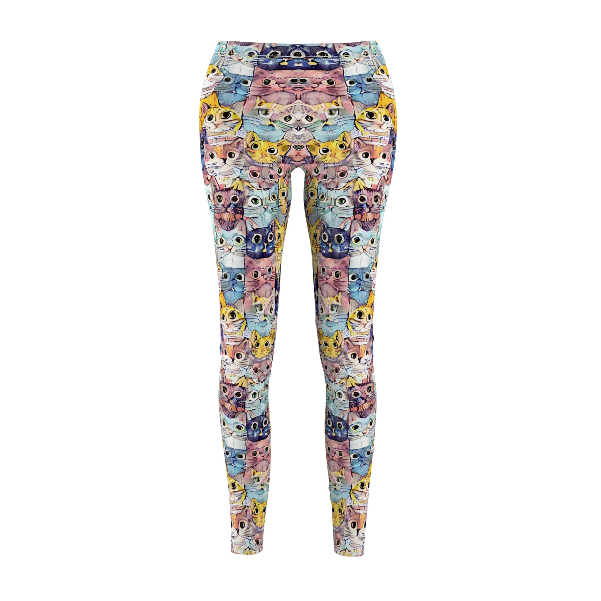 Cartoon Cats Pattern Leggings, Leggings for Cat Lovers, Cat Print ...