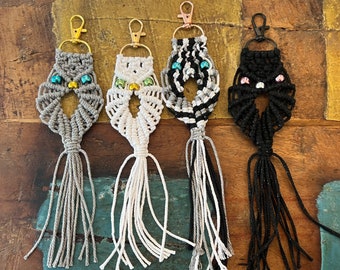 Macrame Owl Key Chain