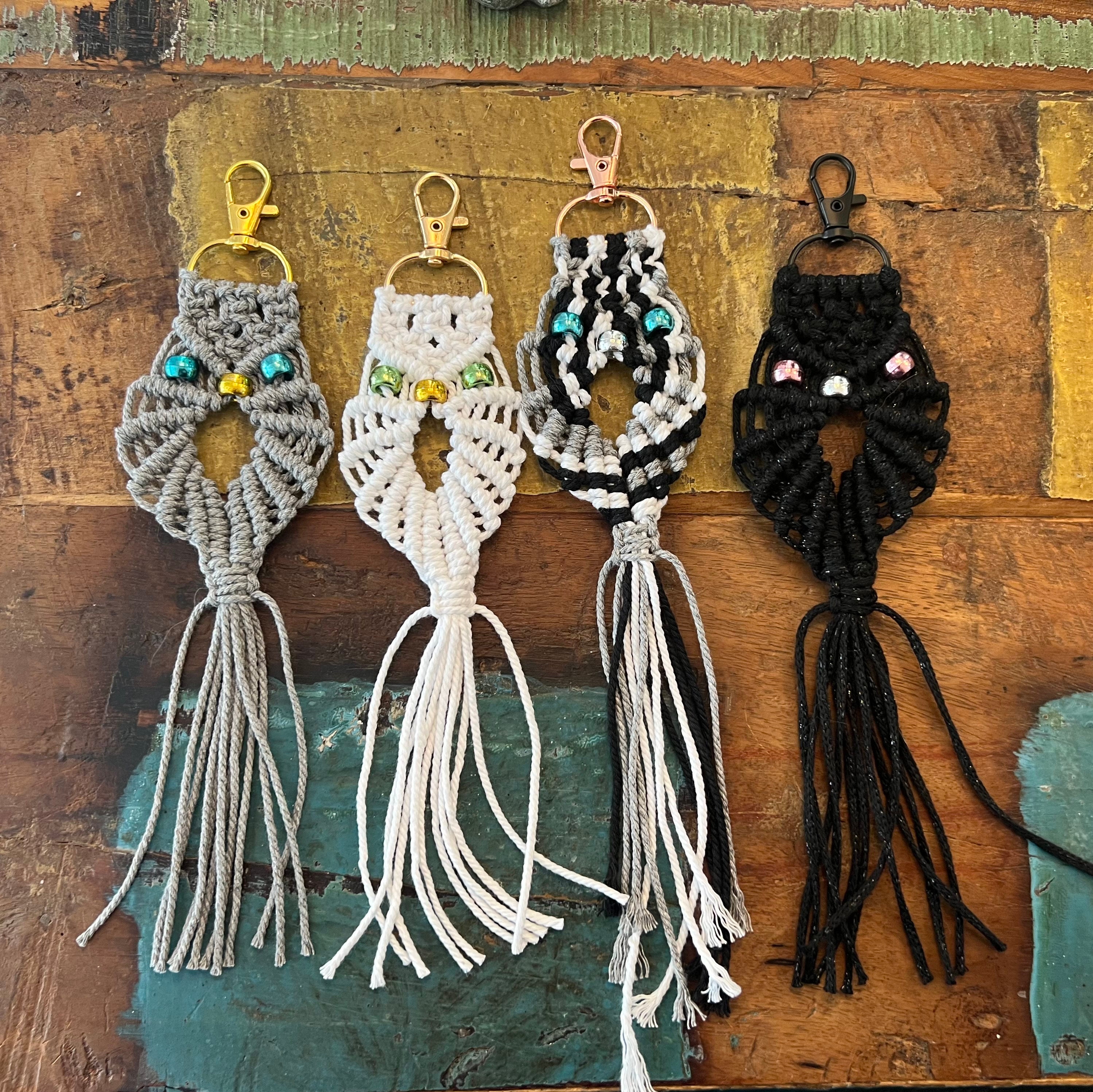 Macrame Owl Key Chain
