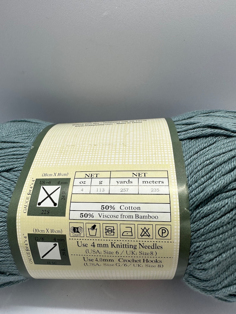 Yarn Bee Bambootiful 'cerulean Sea' DK Weight Yarn Etsy