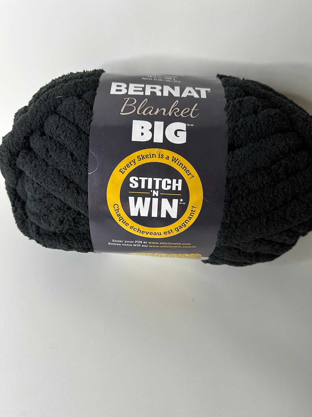 4 Skeins of Bernat Blanket Big 'black' Discontinued Yarn One Skein With