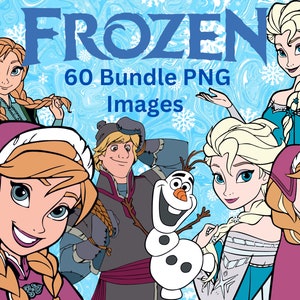 60 FROZEN BUNDLE Download Images, 60 Frozen Digital File PNG Images