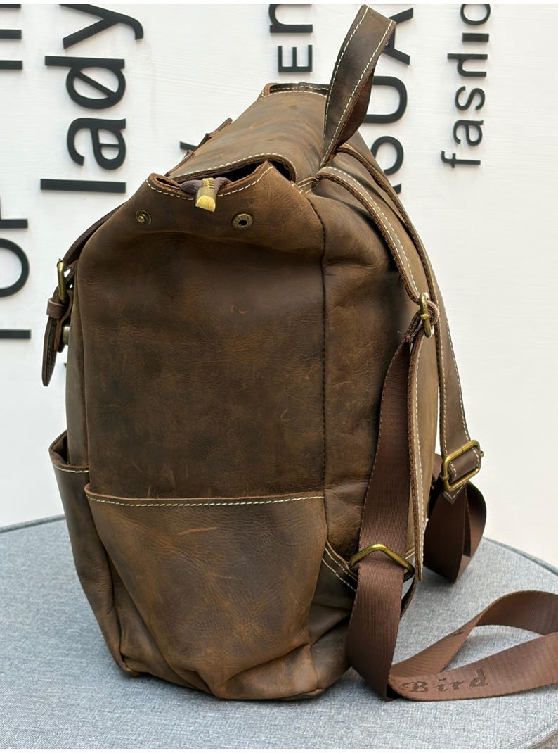 Handmade Rustic Leather Backpack, Distressed Brown Rucksack - Etsy