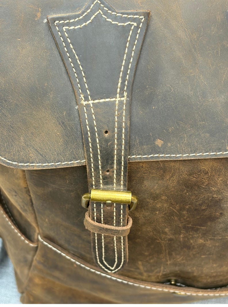 Handmade Rustic Leather Backpack, Distressed Brown Rucksack - Etsy