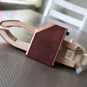 Handmade and handstitched Pueblo leather card wallet.  Three card pockets or folded cash.
