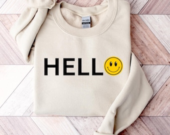 Hello Sweatshirt, Cute Hello T-shirt, Funny T-Shirt Gift for Him, hello school, hello hello, hello baby gift, Cute Tshirt gift for her