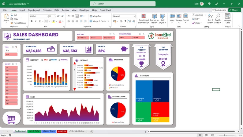 Sales Analytics Pro: Interactive Sales Dashboard in Microsoft Excel - Etsy