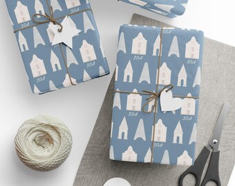 30A Küsten Geschenkpapier: Strandstadt Architektur, Luxe Geschenkverpackung