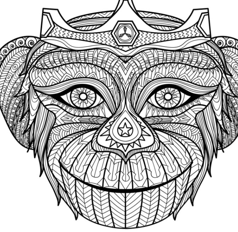 Animals Mandala Adult Coloring Book, PDF Printable Pages, Stress Relief ...