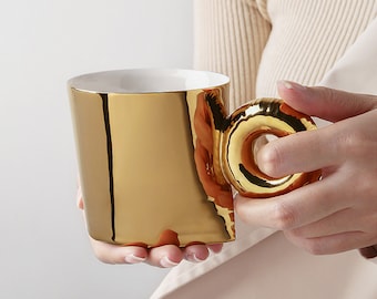 Golden Aluminum Foil Balloon Series Mug - Fun and Unique Gift for Coffee Lovers