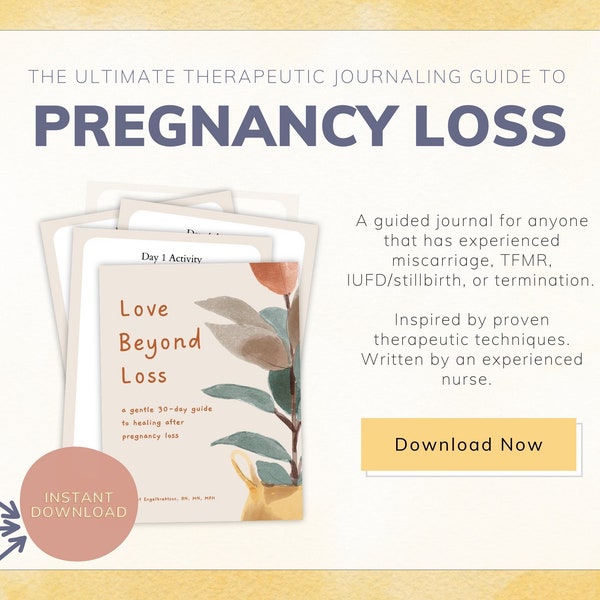 Printable Pregnancy Loss Therapeutic Journal, Trying To Conceive, Miscarriage Support, Conception, Stillbirth PDF