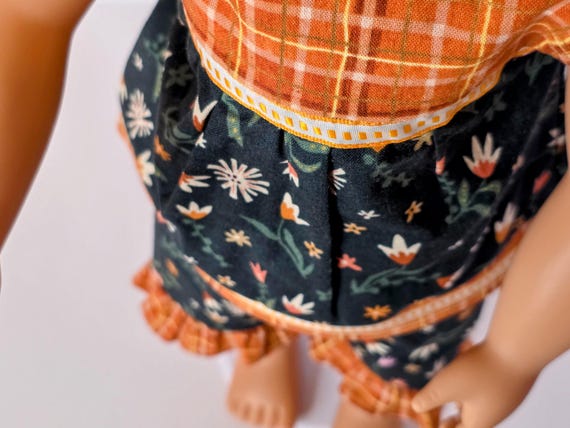 Fairycore 18 Inch Doll Outfit in Woodland Green Print and Plaid