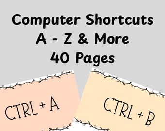 Poster computersnelkoppeling in de klas: kleurrijk computerlabdecor (digitale pdf-download)