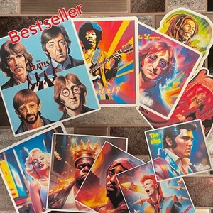 Adesivos de ícones musicais e pop