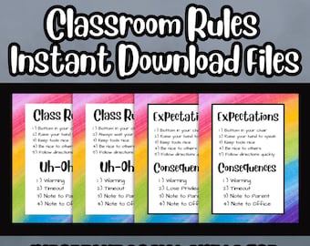 Class Rules Poster, Behavior Management for Kids, Teacher Hacks for Classroom Management, Classroom Posters for Understanding Consequences