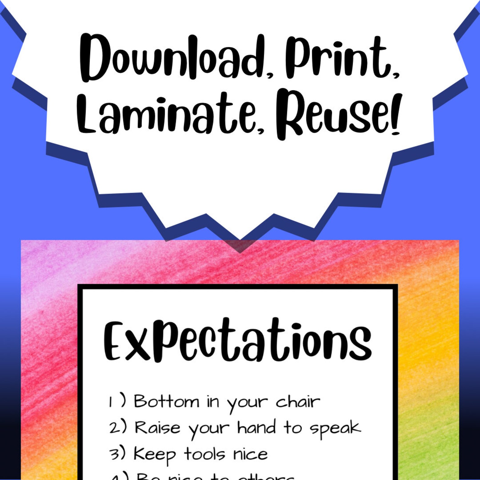 Printable Classroom Expectations and Consequences Sign for Etsy