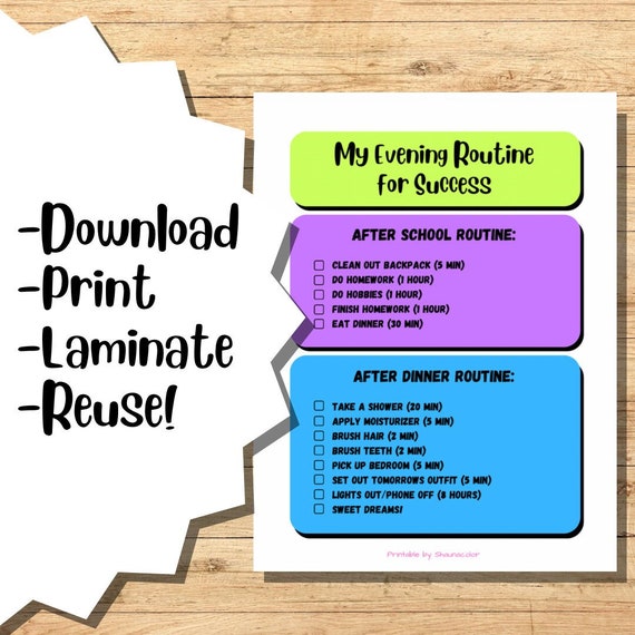 Evening Routine For Teen And Pre-Teen Girls, Great For Parents.